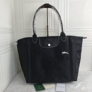 NWT Longchamp Le Pliage Original Shoulder Nylon Bag Tote IN NEW BLACK